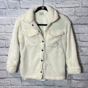 NWT Hurley Lurex Sherpa Shacket | marshmellow | size large